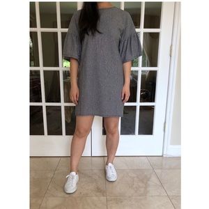 Zara grey and black stripe Tshirt dress size S